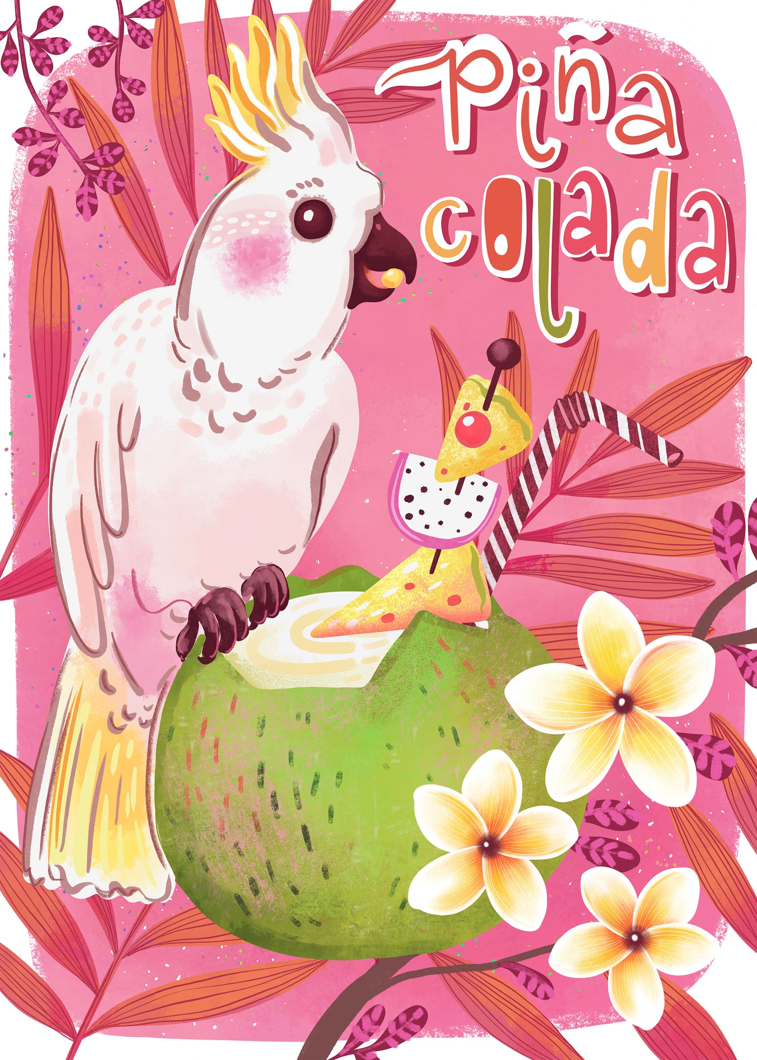Piña Colada Cockatoo by Olga Akbarova- Diamond Art Kit (50x70cm, Square Drill)