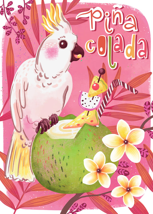 Piña Colada Cockatoo by Olga Akbarova- Diamond Art Kit (50x70cm, Square Drill)
