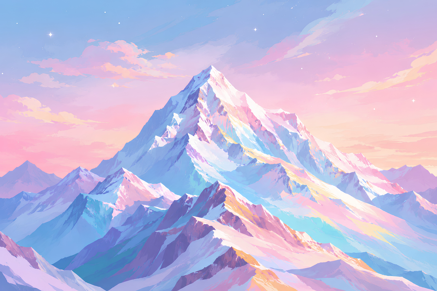 Pastel Everest- Diamond Art Kit (60x40cm, 100% Whimsy Dust Square Drill)
