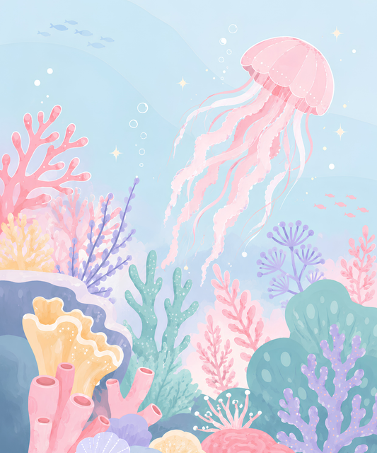 Pastel Jellyfish Reef- Diamond Art Kit (50x60cm, 100% Whimsy Dust Square Drill)