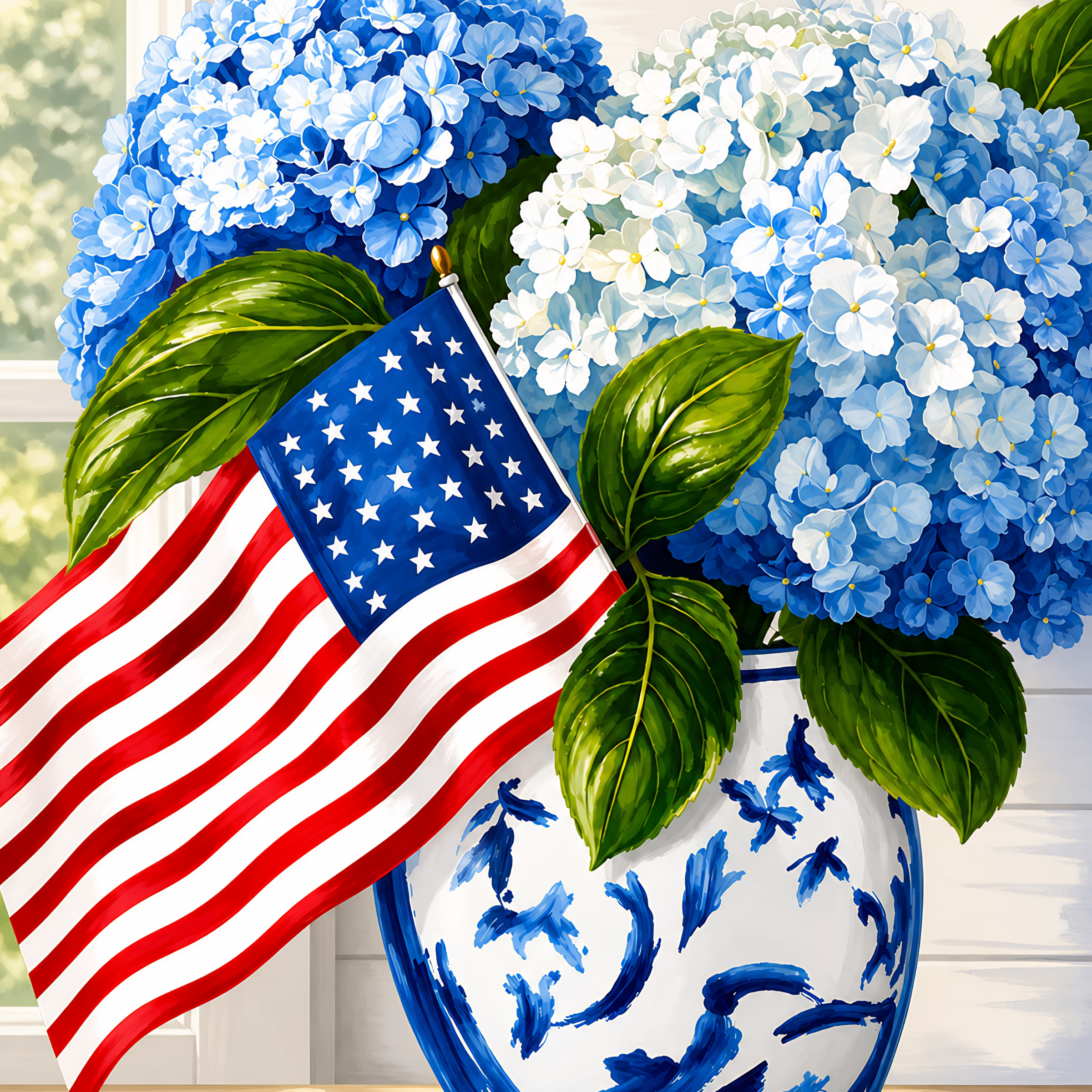Patriot Petals- Diamond Art Kit (40x50cm, Square Drill)