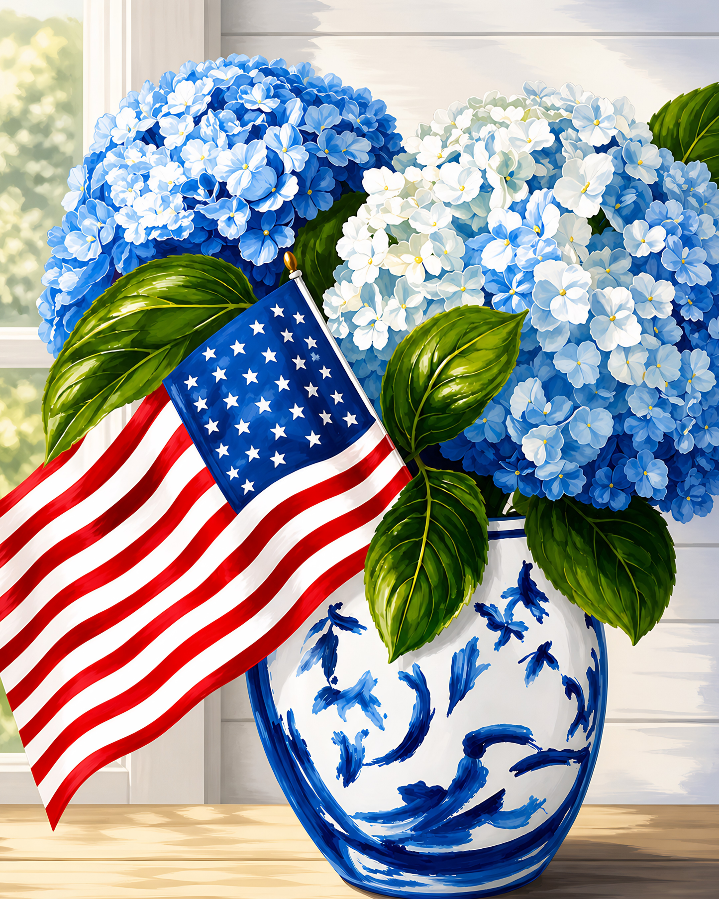 Patriot Petals- Diamond Art Kit (40x50cm, Square Drill)