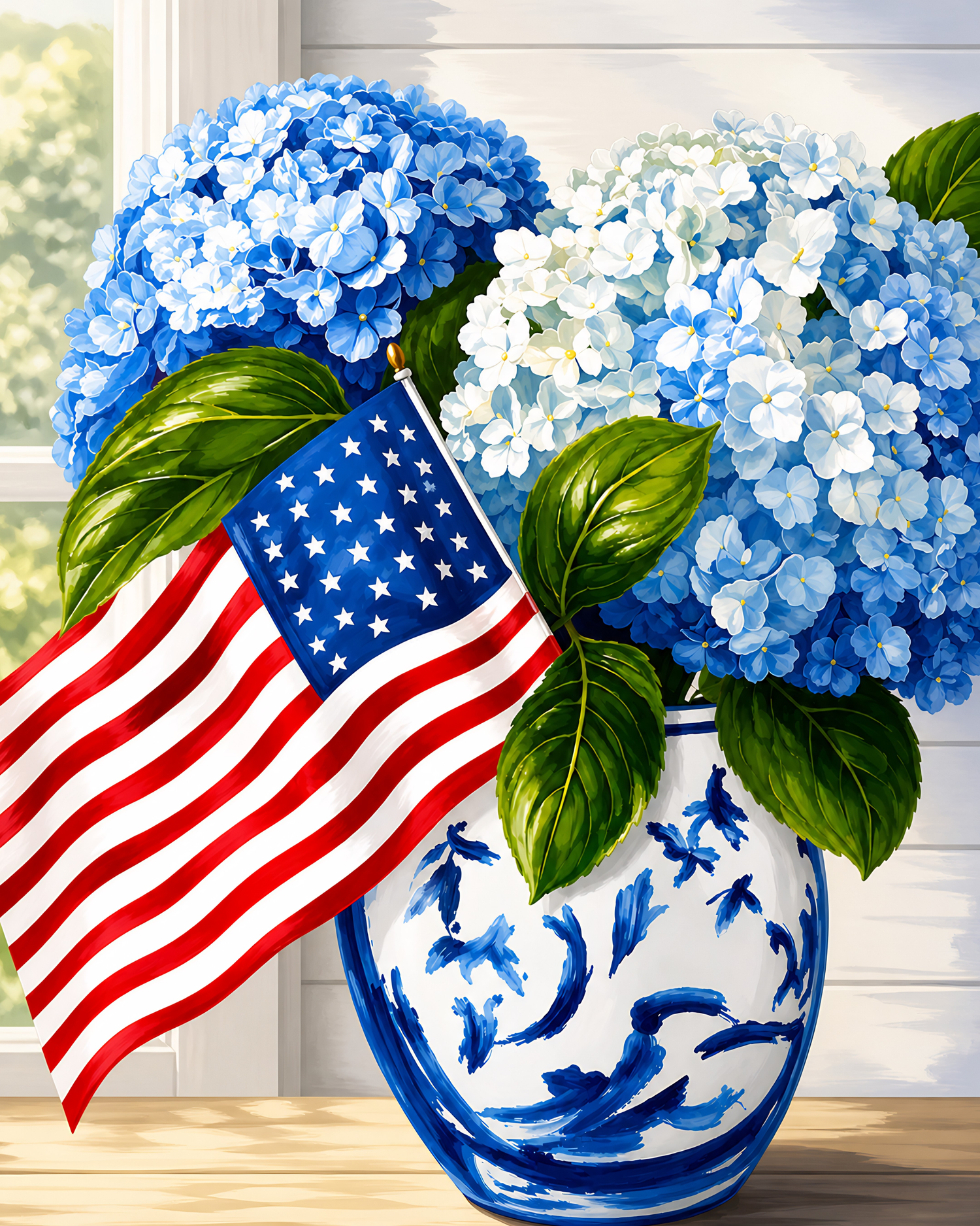 Patriot Petals- Diamond Art Kit (40x50cm, Square Drill)