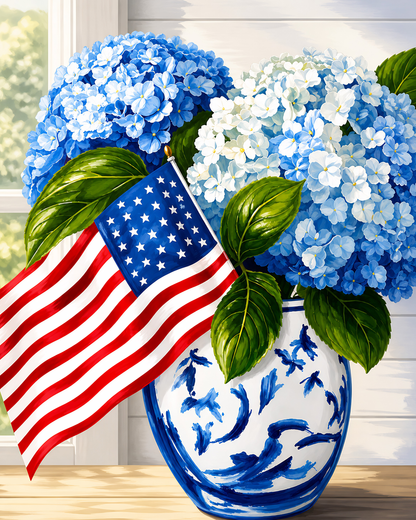Patriot Petals- Diamond Art Kit (40x50cm, Square Drill)