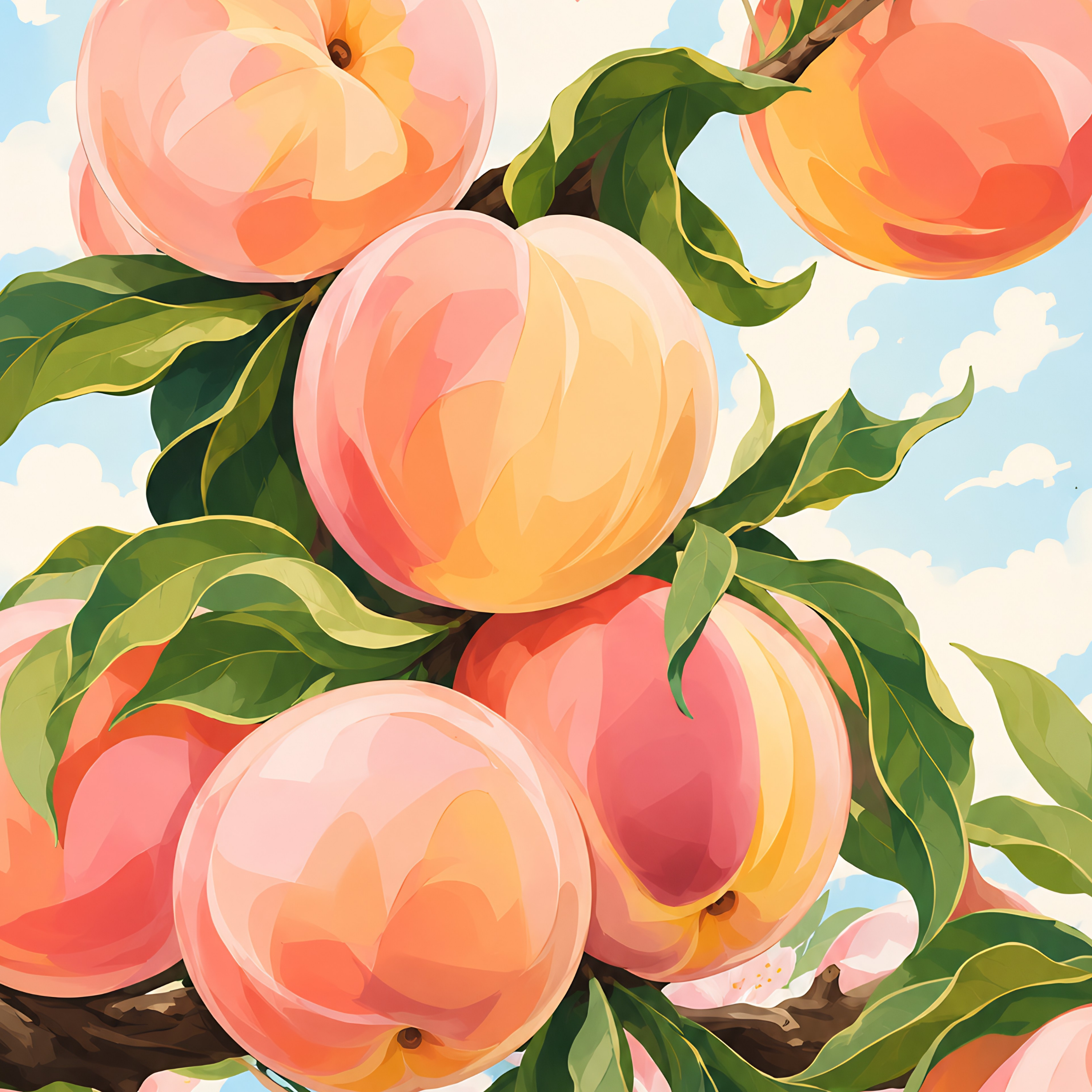 Peach Blossoms- Diamond Art Kit (40x60cm, Round Drill)
