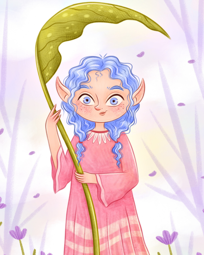 Periwinkle Pixie by Ellie Ohnora – Diamond Art Kit (40x50cm, Square Drill)