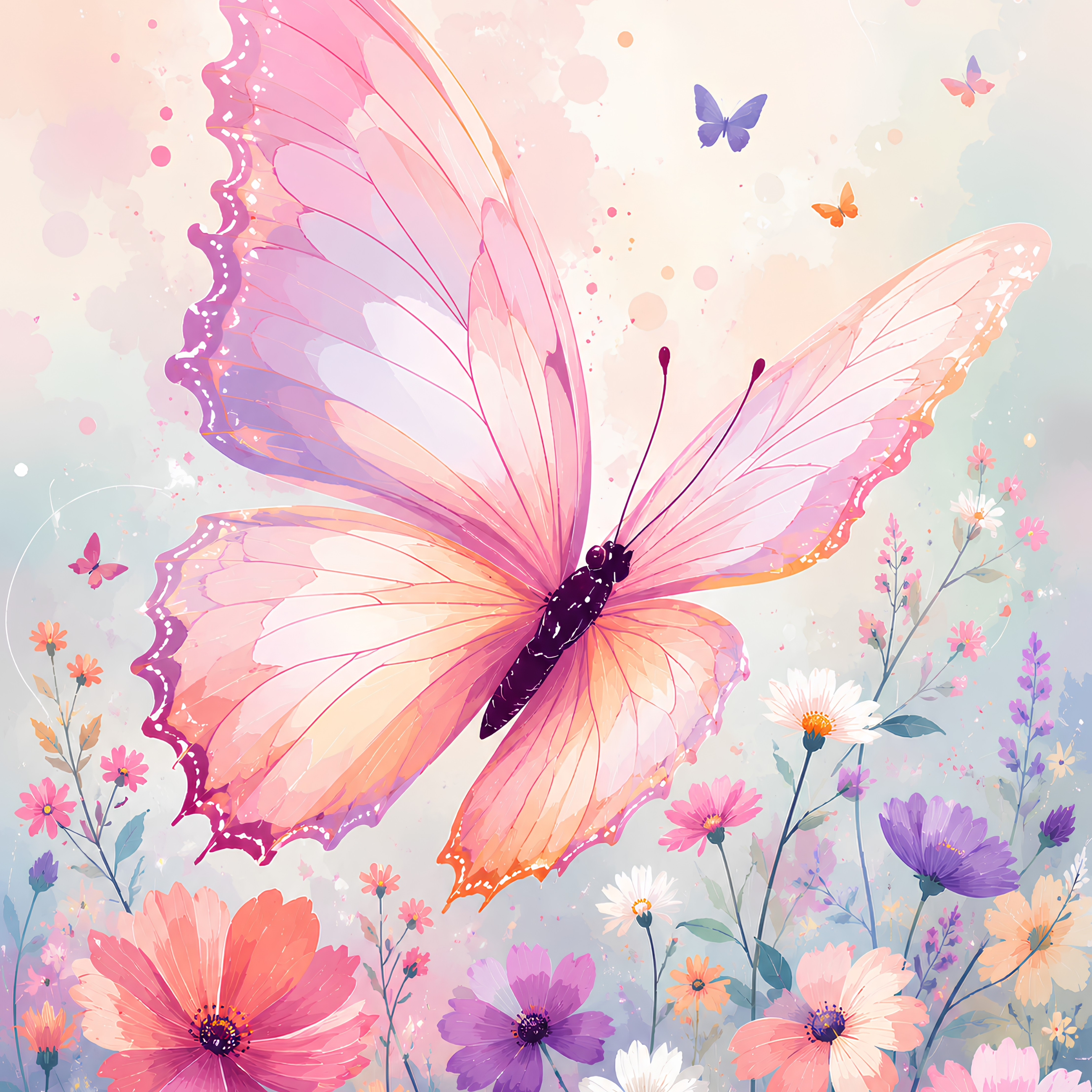Petals, Wings & Pretty Things- Diamond Art Kit (40x50cm, Square Drill)