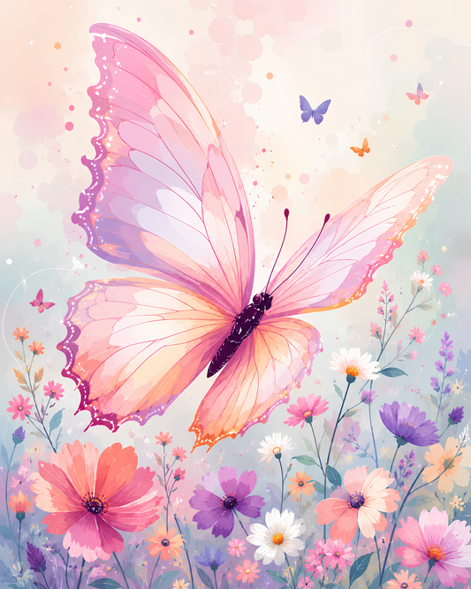 Petals, Wings & Pretty Things- Diamond Art Kit (40x50cm, Square Drill)