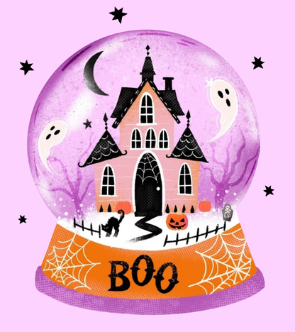 Pink Haunted Snow Globe by Rose Halsey- Diamond Art Kit (40x45cm, Square Drill)