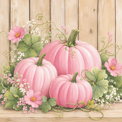 Pink Pumpkin Patch- Diamond Art Kit (50x50cm)