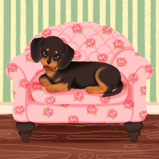 Pretty Pup Parlor by CraaftyQueen – Diamond Art Kit (30x30cm Round Drill) Hand Rendered