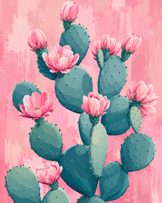 Prickly in Pink - Diamond Art Kit (40x50cm, Round Drill)