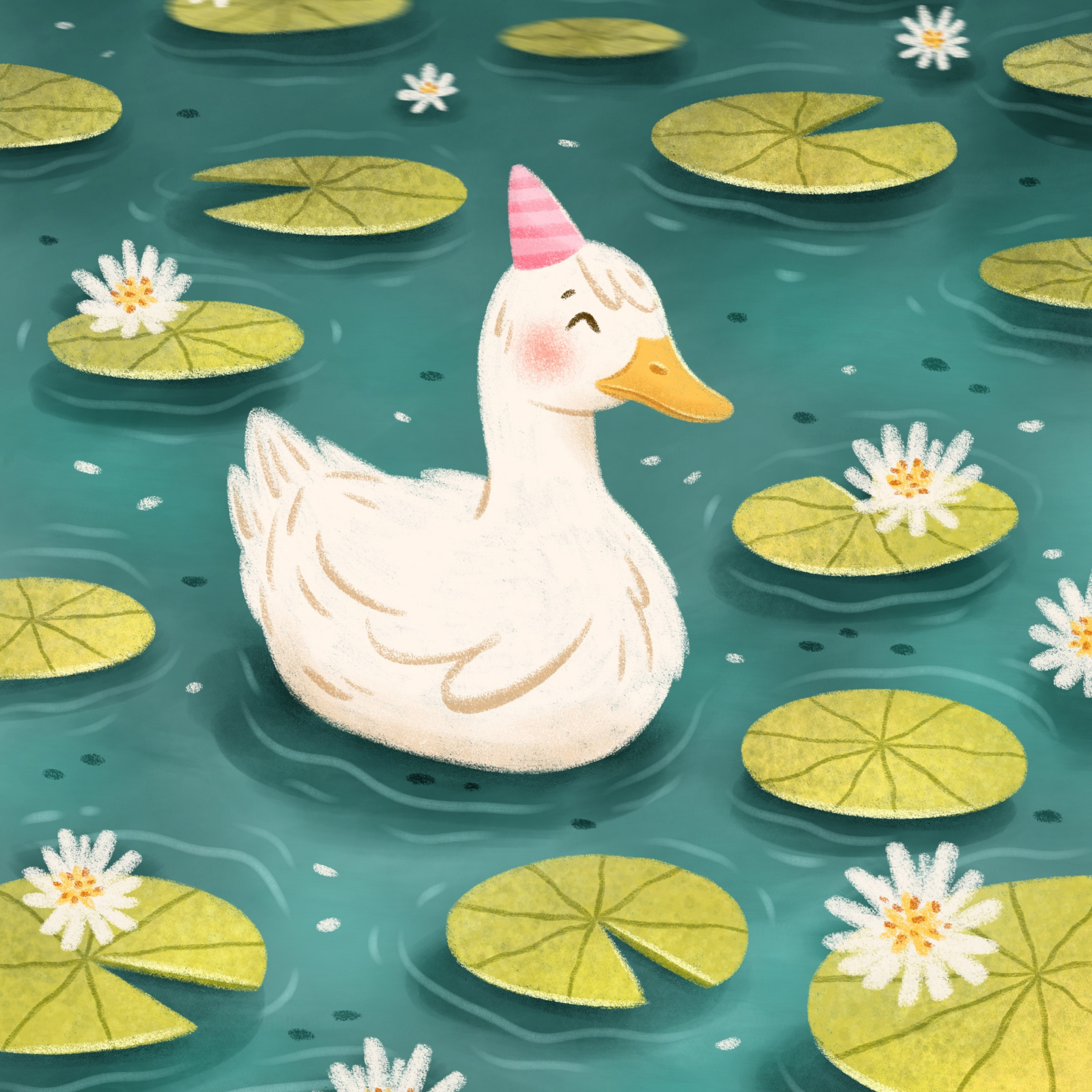 Puddle Party Duck by Ellie Ohnora – Diamond Art Kit (40x50cm Square Drill)
