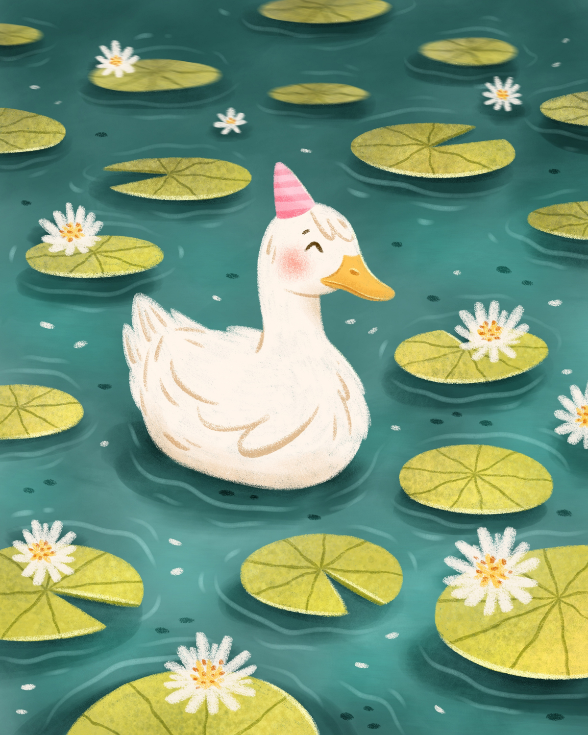 Puddle Party Duck by Ellie Ohnora – Diamond Art Kit (40x50cm Square Drill)