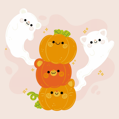 Pumpkin Patch Boo Crew by Siselie Studio- Diamond Art Kit (30x30cm Round Drill)