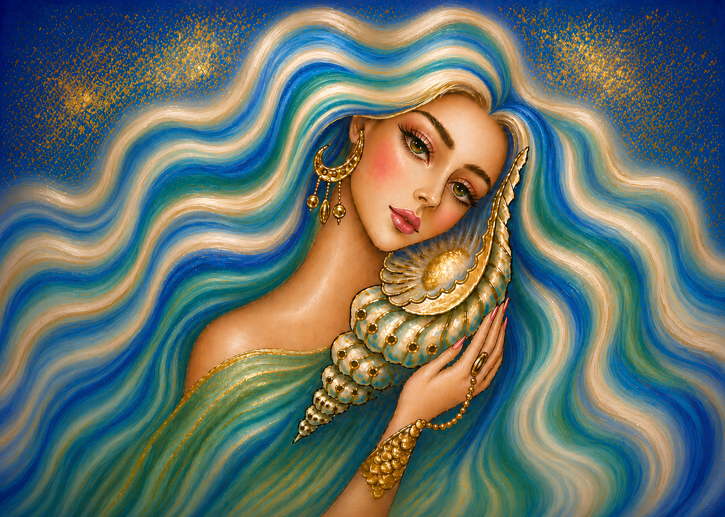 Queen of the Sea- Diamond Art Kit (70x50cm, Square Drill)