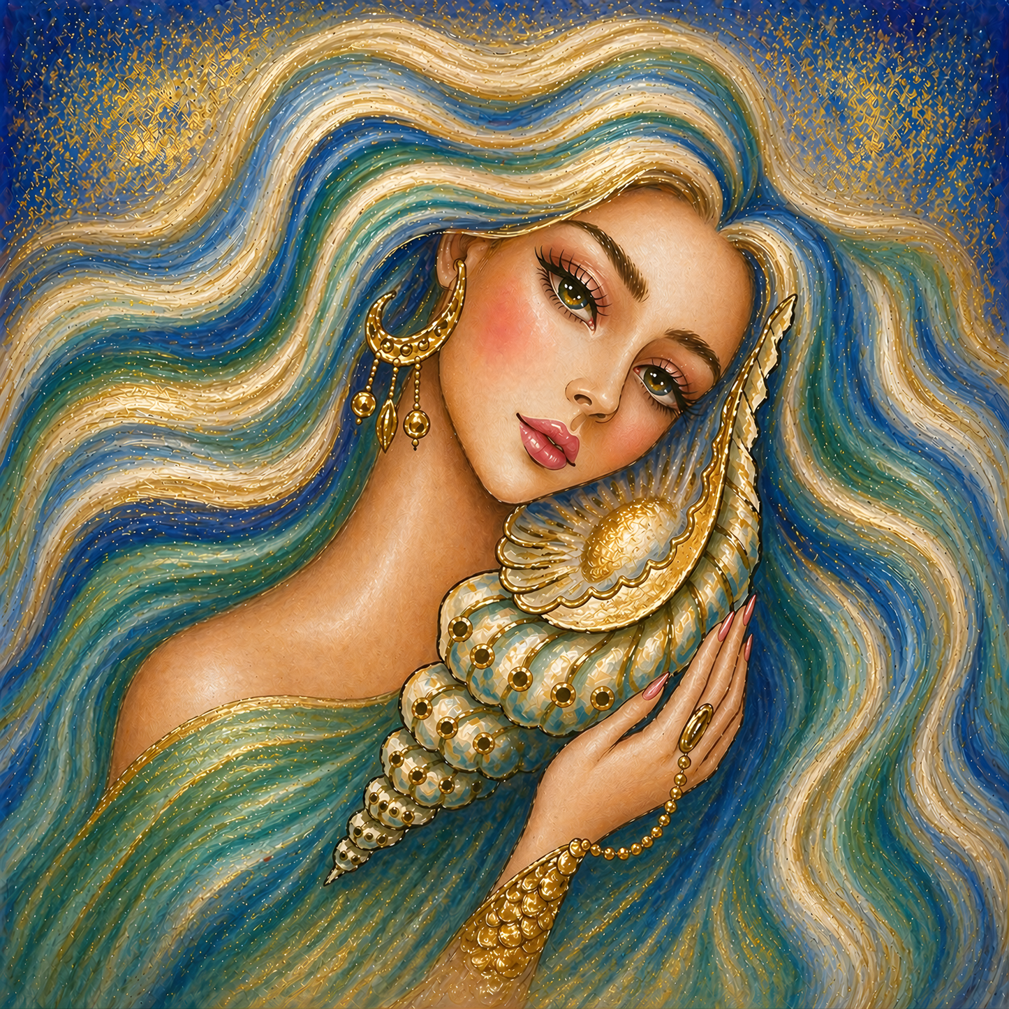 Queen of the Sea- Diamond Art Kit (50x50cm, Square Drill)