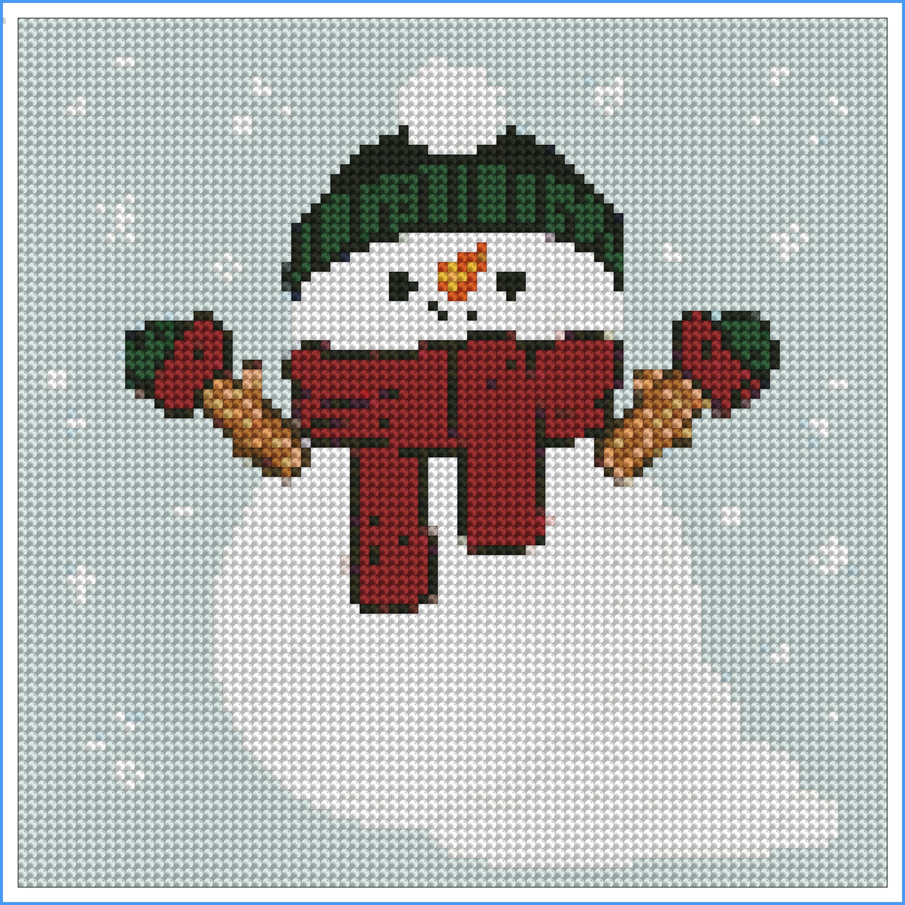 Merry Little Snowman by Siselie Studio- Diamond Art Kit (25x25cm Round Drill)