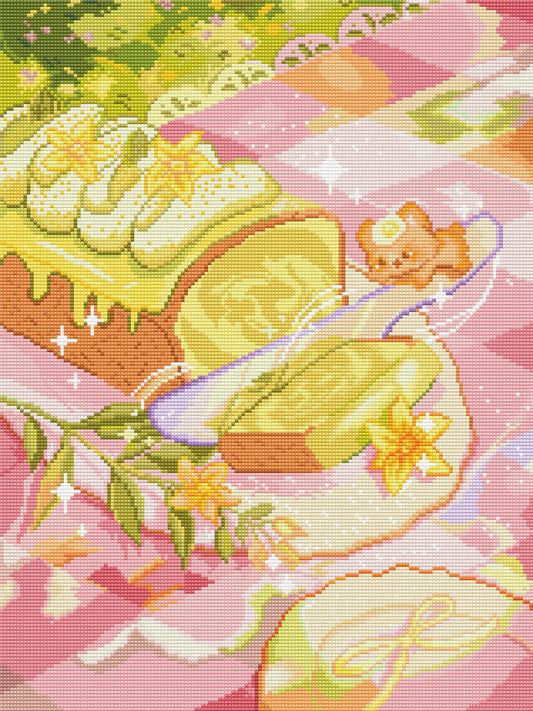Mochi's Matcha Cake by Violet Jim Art- Diamond Art Kit (45x60cm Round Drill) Hand Rendered