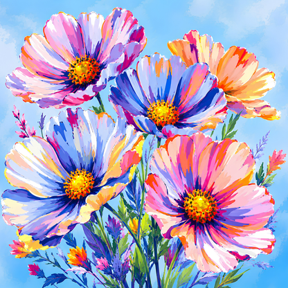 Rainbow Cosmos- Diamond Art Kit (40x40cm, Square Drill)