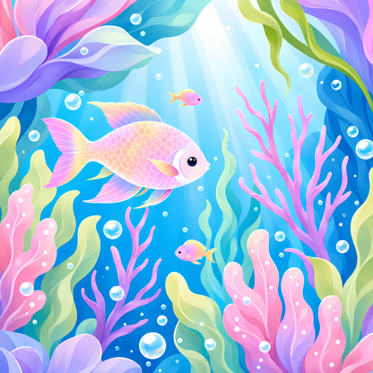 Rainbow Reef- Diamond Art Kit (40x40cm, Round Drill)
