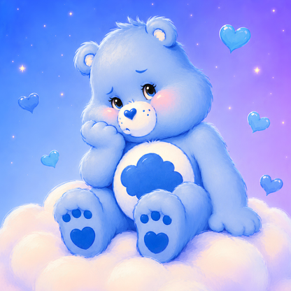 Raincloud Bear- Diamond Art Kit (50x50cm, Square Drill)