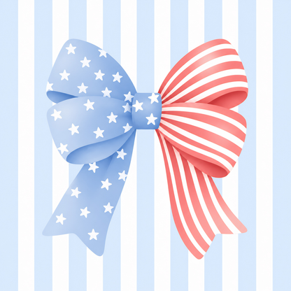 Red, White & Bow- Diamond Art Kit (30x30cm, Round Drill)