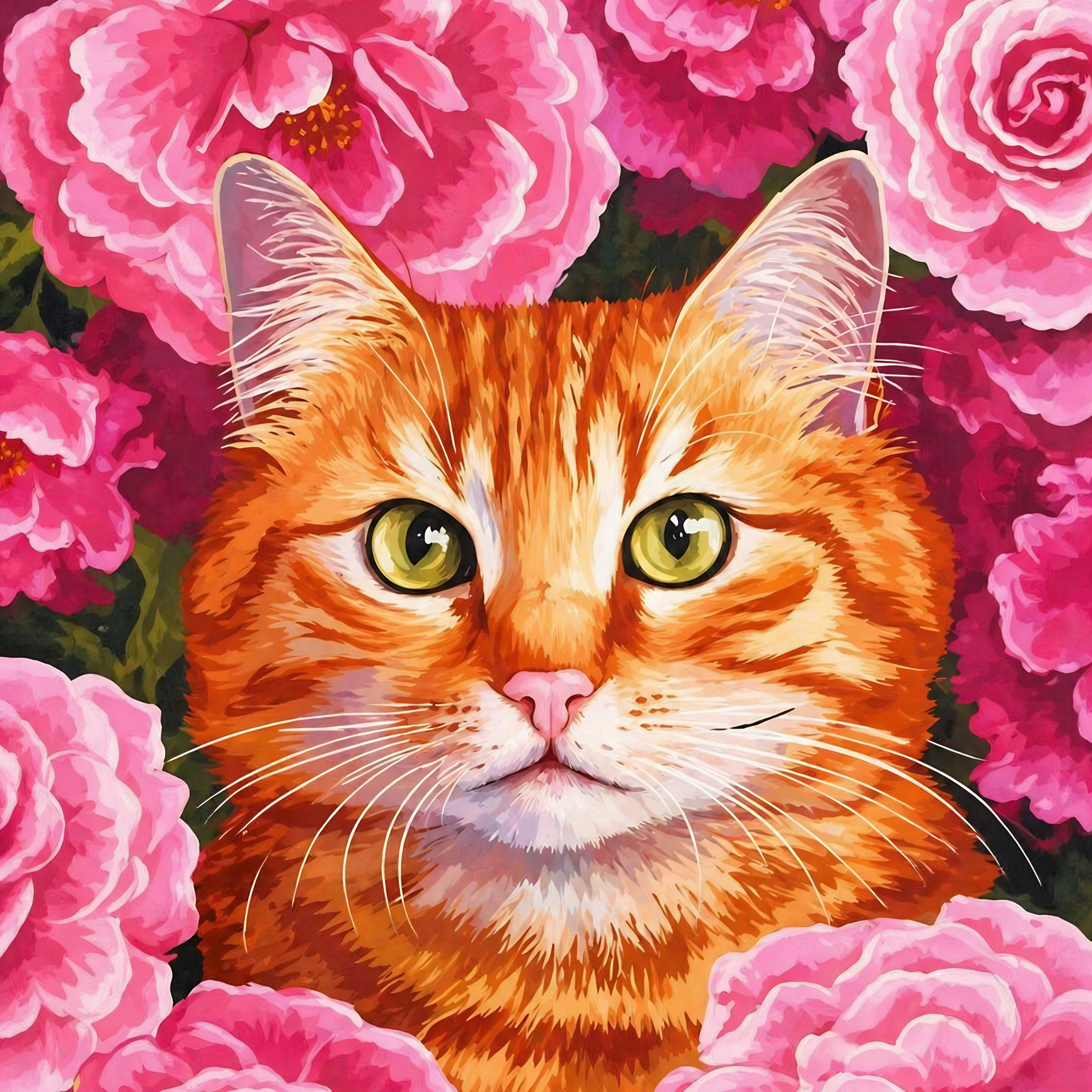 Rosie Whiskers- Diamond Art Kit (40x50cm, Square Drill)