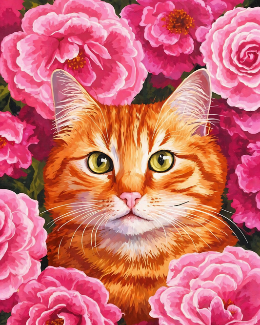 Rosie Whiskers- Diamond Art Kit (40x50cm, Square Drill)