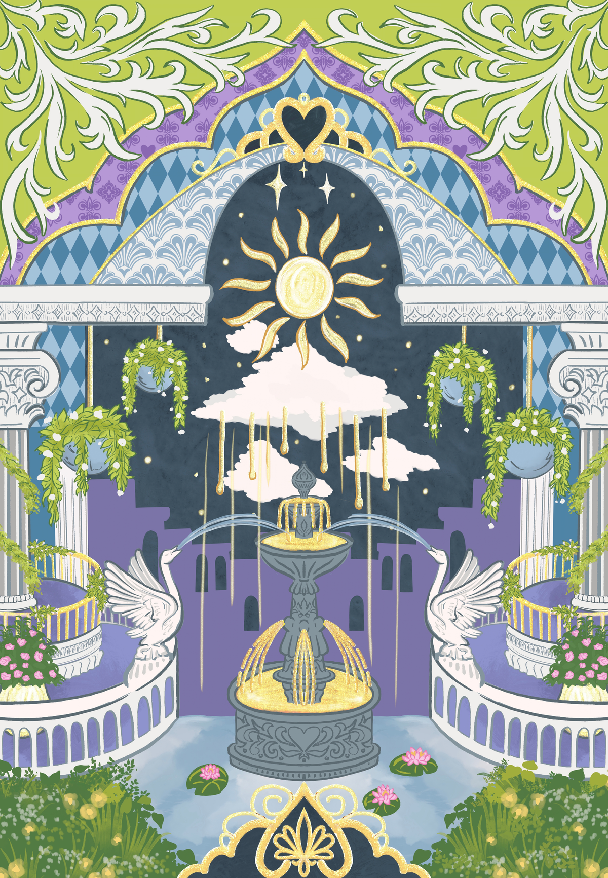 Gardens of Babylon by With Grace, Jo- Diamond Art Kit (45x65cm Square Drill) Hand Rendered