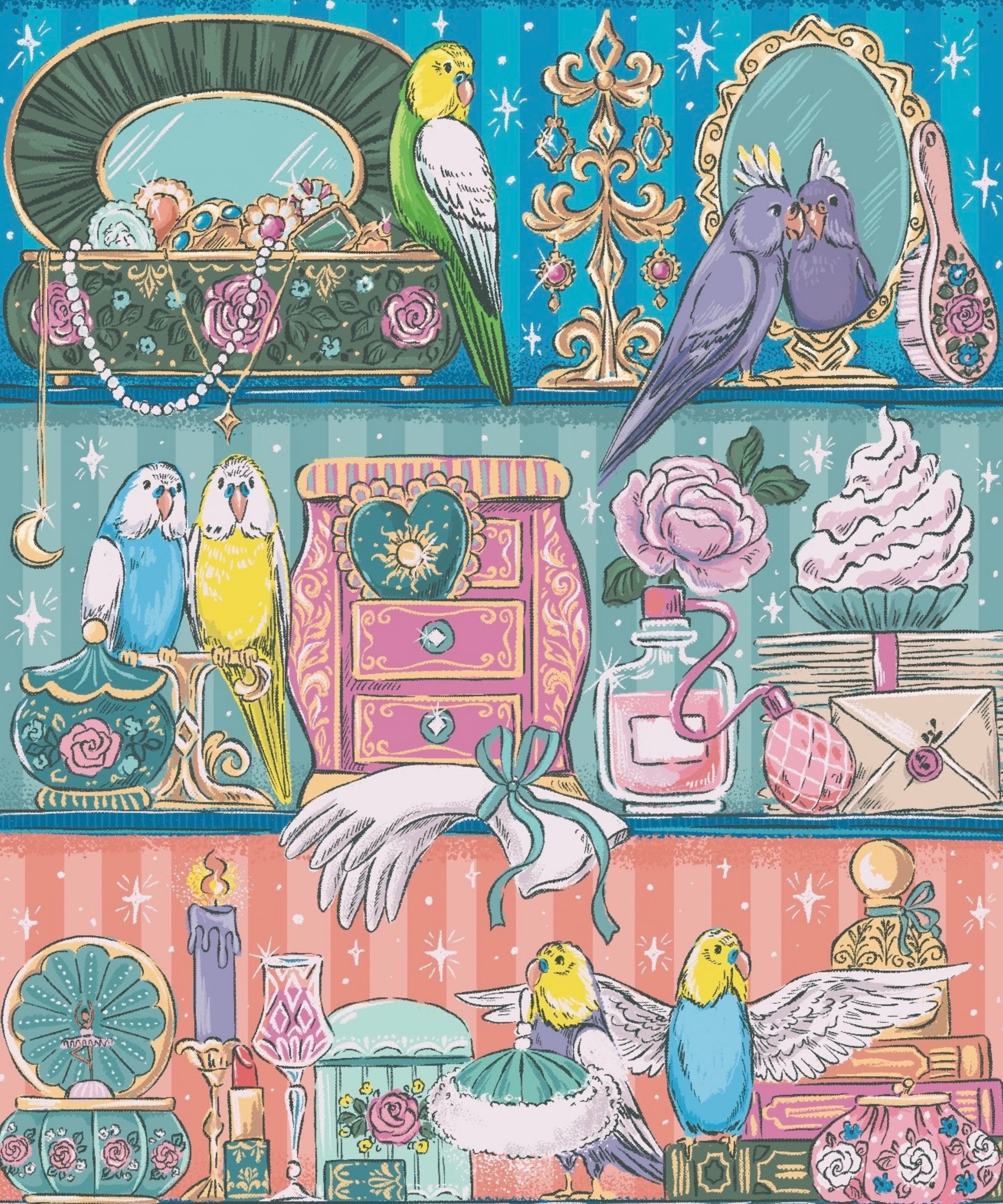 Secrets of the Boudoir by Hanna Symo- Diamond Art Kit (50x60cm, Square Drill) Hand Rendered