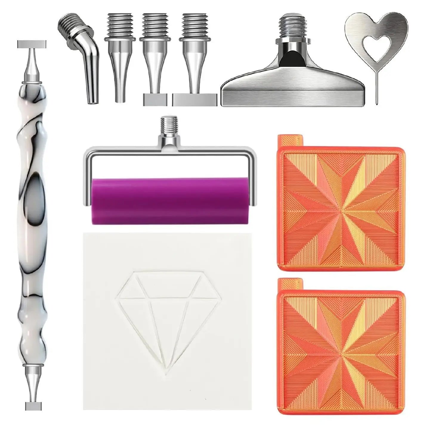 Premium Diamond Painting Tool Kit – Steel Tips, Tray, Roller & Accessories