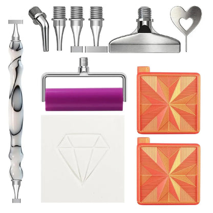 Premium Diamond Painting Tool Kit – Steel Tips, Tray, Roller & Accessories