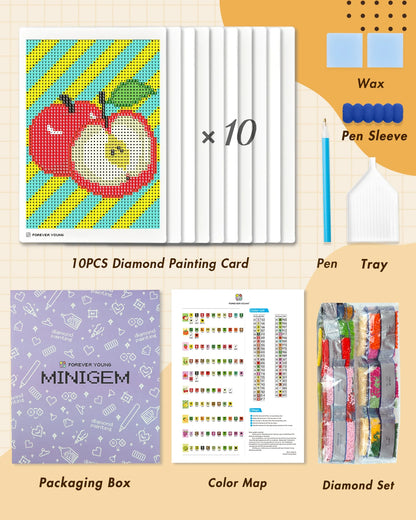 Diamond Painting Kits Fruit Diamond Art Kits Mini Square Drill Post Cards, for Beginners, Gift, Room Decoration