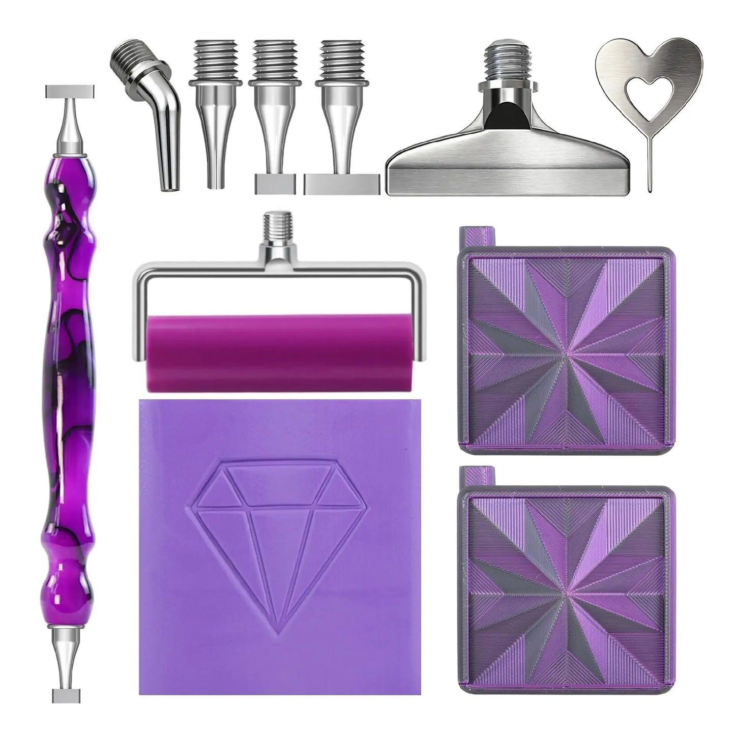 Premium Diamond Painting Tool Kit – Steel Tips, Tray, Roller & Accessories