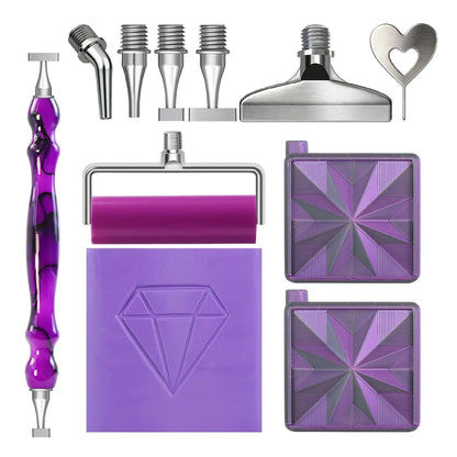 Premium Diamond Painting Tool Kit – Steel Tips, Tray, Roller & Accessories