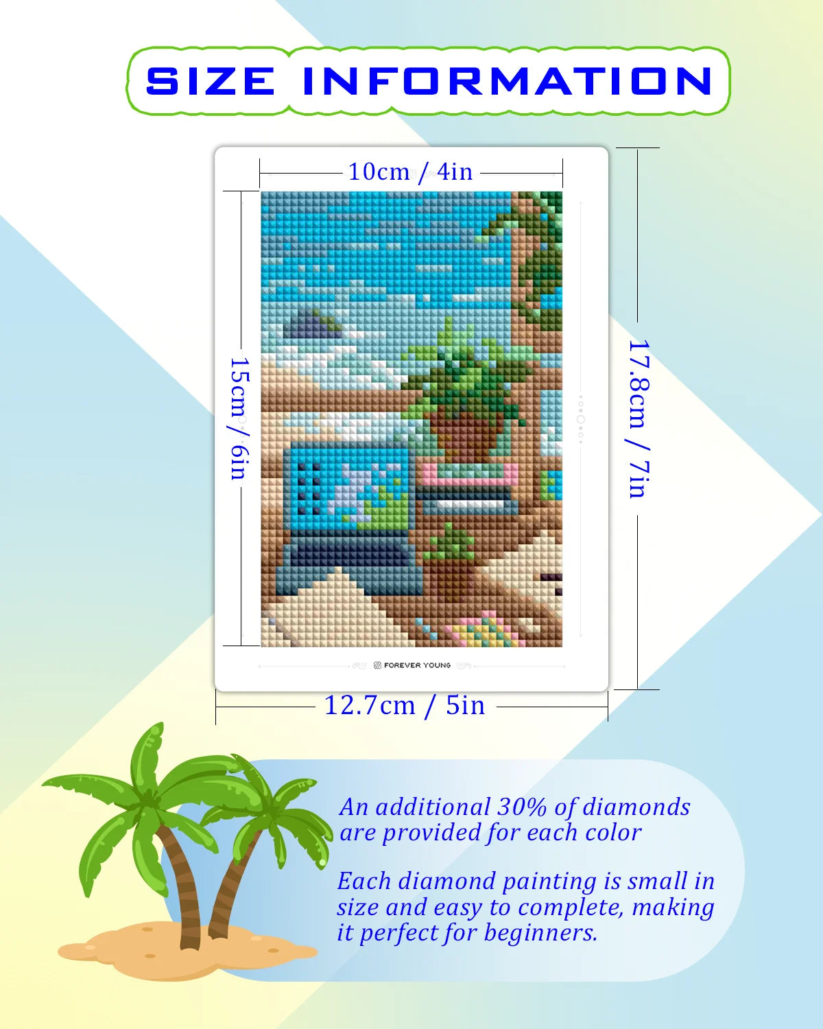 12Pcs Mini Diamond Art Kits 5x7 Inch Resin Square Drill for Beginners Sea Echo & Dream Journey Sets