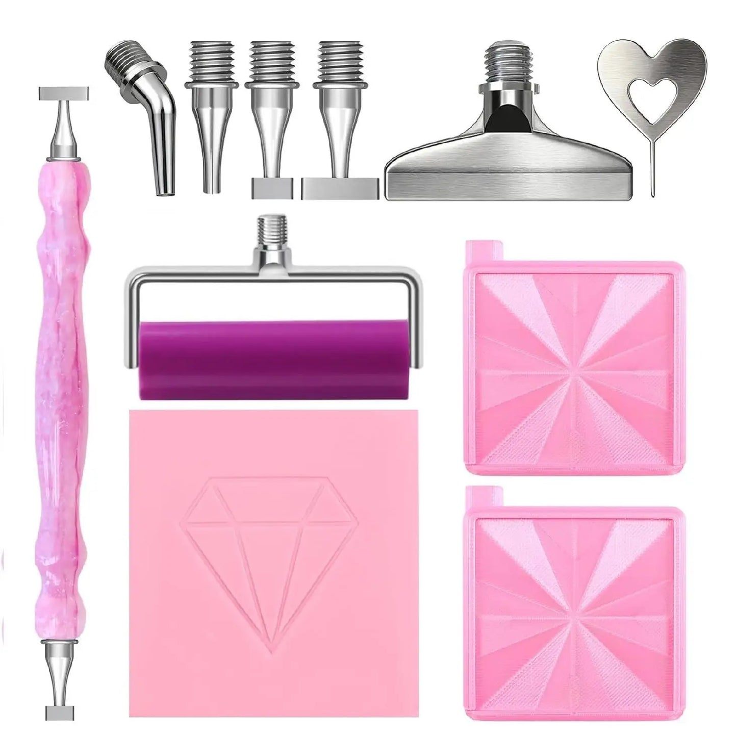 Premium Diamond Painting Tool Kit – Steel Tips, Tray, Roller & Accessories