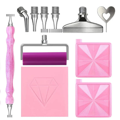 Premium Diamond Painting Tool Kit – Steel Tips, Tray, Roller & Accessories