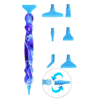 Diamond Painting Pen Set, Premium Resin Diamond Art Pen with 6 Replaceable Metal Tips
