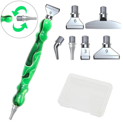 Diamond Painting Pen Set, Premium Resin Diamond Art Pen with 6 Replaceable Metal Tips