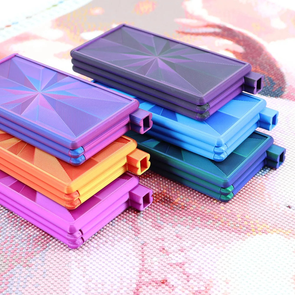 3 in 1 Gradient Color Diamond Art Tray With Lid, Diamond Painting Storage Box