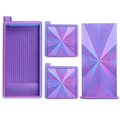 3 in 1 Gradient Color Diamond Art Tray With Lid, Diamond Painting Storage Box