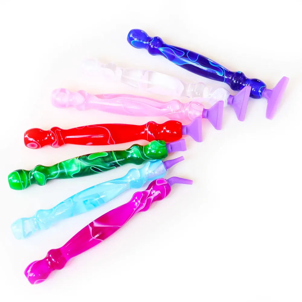 Diamond Painting Pen Set with Comfortable Ergonomic Grip 6 Pen Tips, Resin Diamond Art Tool Plastic or Metal Tips