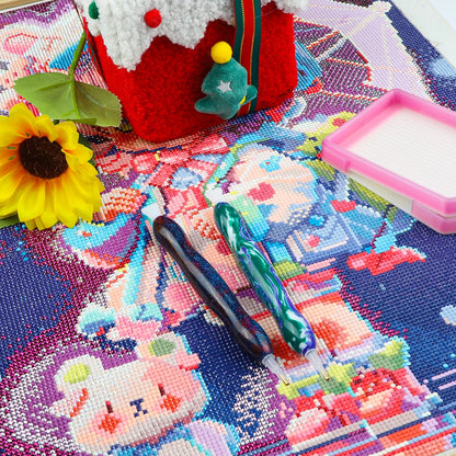 Diamond Painting Pen - Single Placer and 3-Placer Resin Diamond Painting Pen Plastic Tip