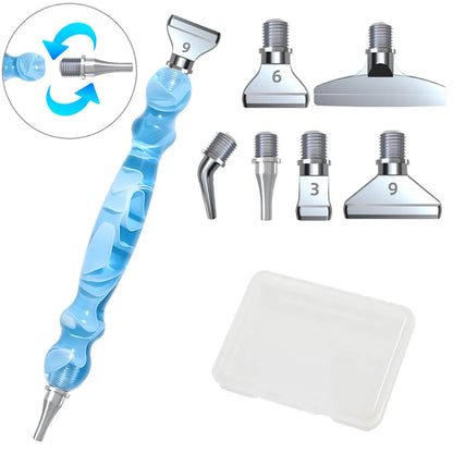 Diamond Painting Pen Set, Premium Resin Diamond Art Pen with 6 Replaceable Metal Tips