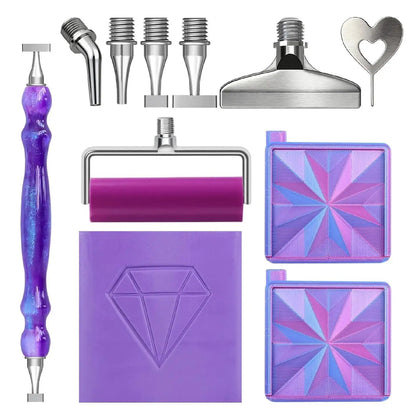 Premium Diamond Painting Tool Kit – Steel Tips, Tray, Roller & Accessories