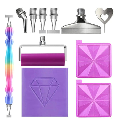 Premium Diamond Painting Tool Kit – Steel Tips, Tray, Roller & Accessories