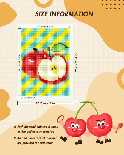Diamond Painting Kits Fruit Diamond Art Kits Mini Square Drill Post Cards, for Beginners, Gift, Room Decoration