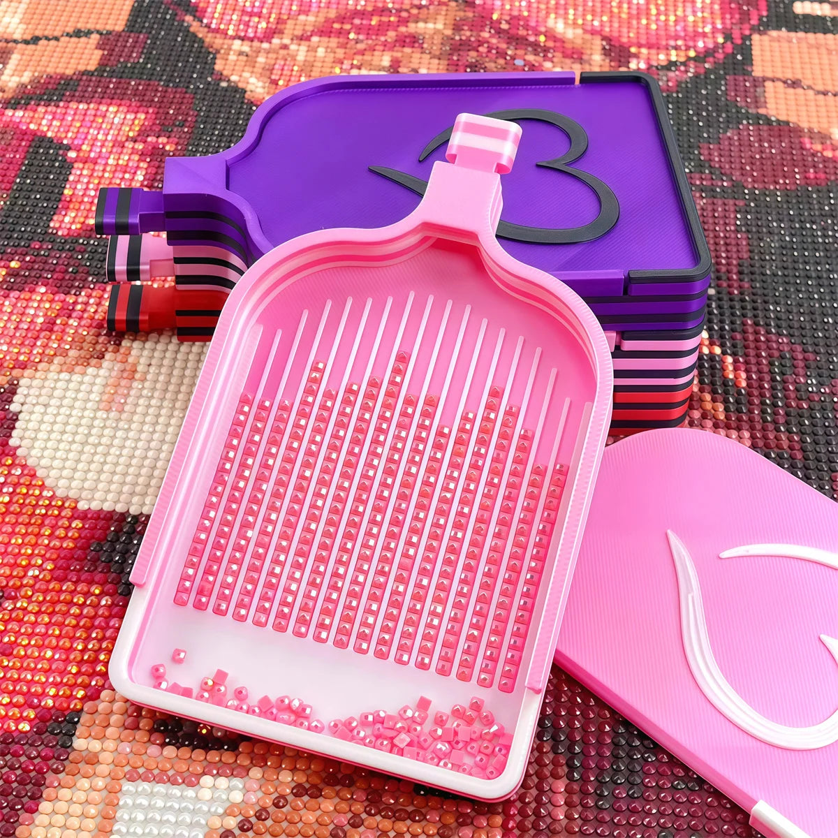 Multi-functional Diamond Painting Tray - Diamond Art Heart Tray
